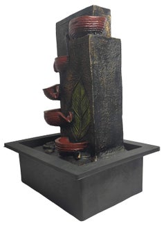 ALICE ENTERPRISES Alice EnterprisesDecorative Tabletop Water Fountain with LED Lights 41 cm Tall Terracotta and Grey  - Image 3