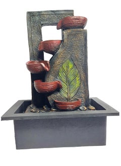 ALICE ENTERPRISES Alice EnterprisesDecorative Tabletop Water Fountain with LED Lights 41 cm Tall Terracotta and Grey  - Image 1