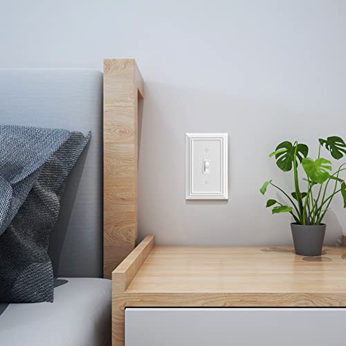 DEWENWILS 4-Pack Toggle Wallplate, Metal Light Switch Covers with White Finish, Heavy Duty Face Plates - Image 5