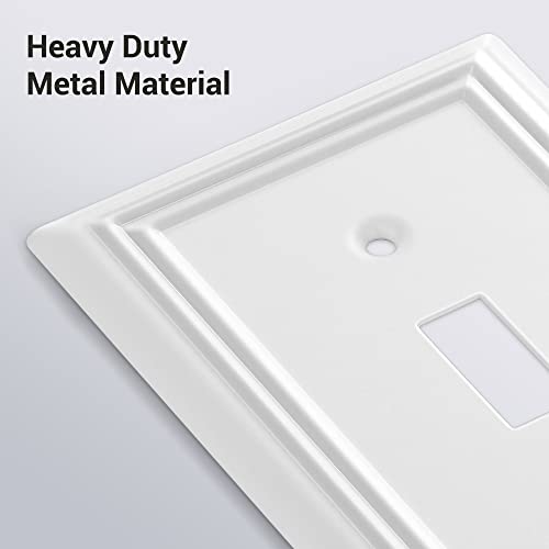 DEWENWILS 4-Pack Toggle Wallplate, Metal Light Switch Covers with White Finish, Heavy Duty Face Plates - Image 2