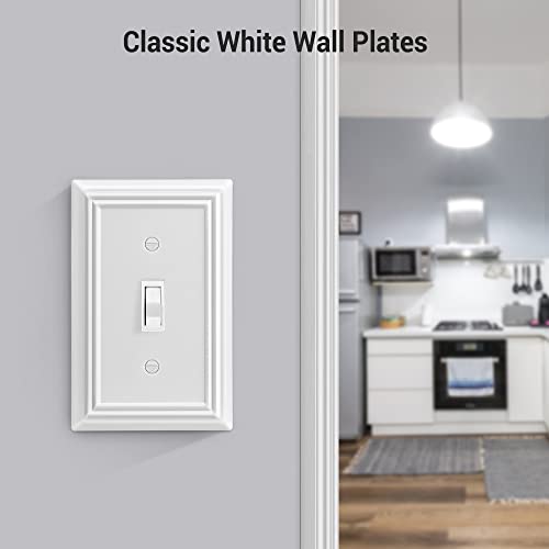 DEWENWILS 4-Pack Toggle Wallplate, Metal Light Switch Covers with White Finish, Heavy Duty Face Plates - Image 3