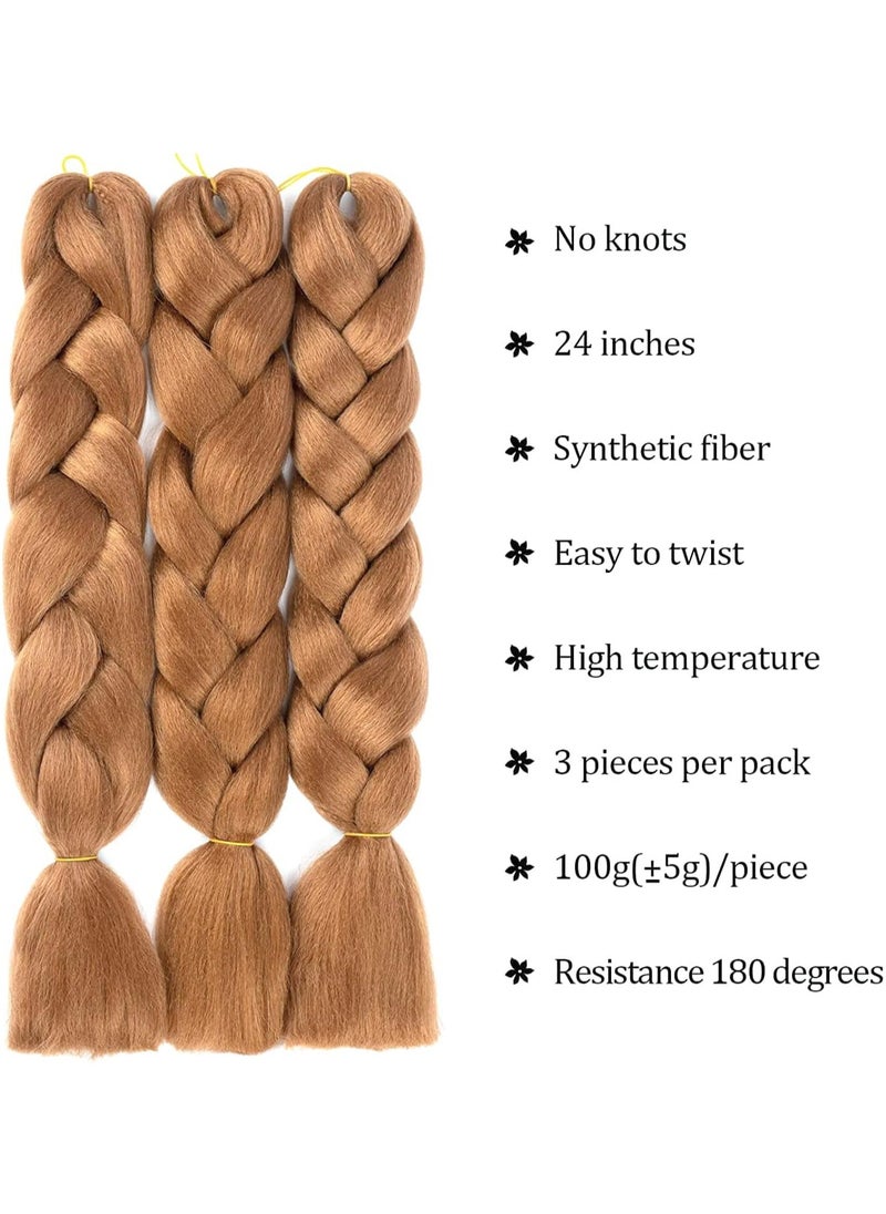 Estelle African braids Hair Extension,Crochet Braiding Hair Extensions Synthetic Braiding Hair High Temperature Synthetic Fiber Yaki Jumbo Braiding Hair (color8 / 3 pcs)  - Image 3