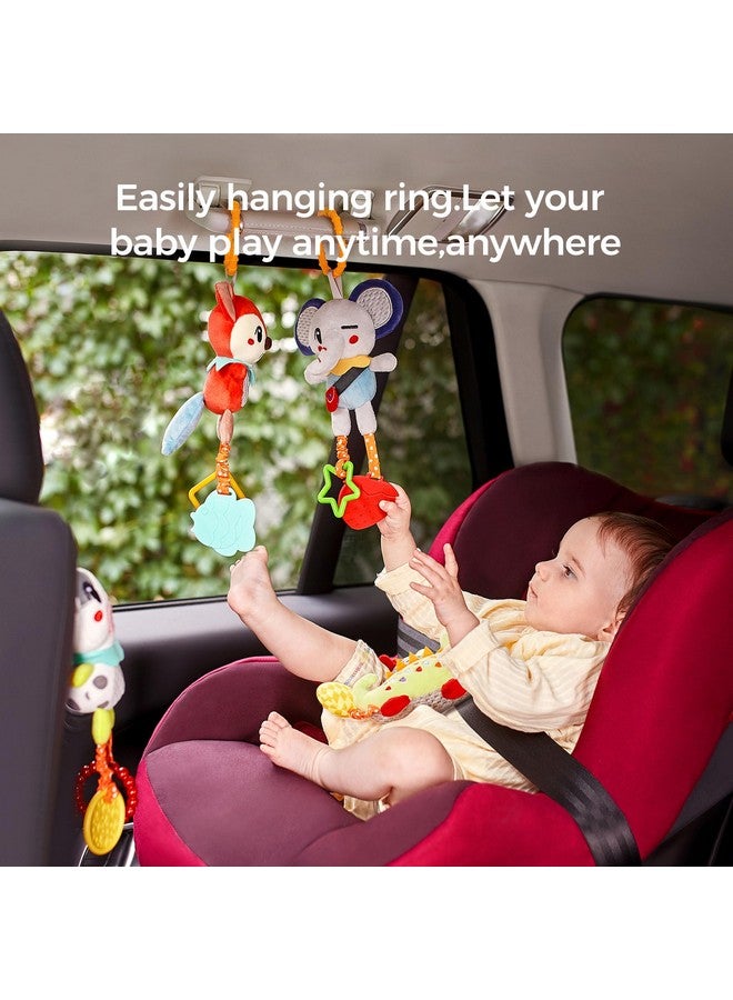 TUMAMA 4 Pack Baby Toys For 0 3 6 9 12 Months, Hanging Crib Toys For Newborn Infant Development, Car Seat Stroller Soft Plush Rattles Toy For Babies - Image 5