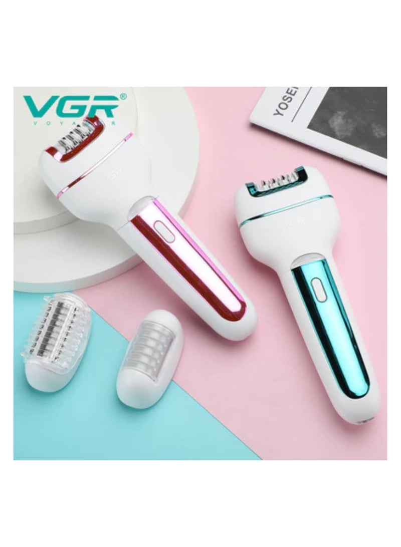 VGR V-732 Multi-Functional 3-In-1 Professional Electric Rechargeable Ladies Epilator Multicolor - Image 5