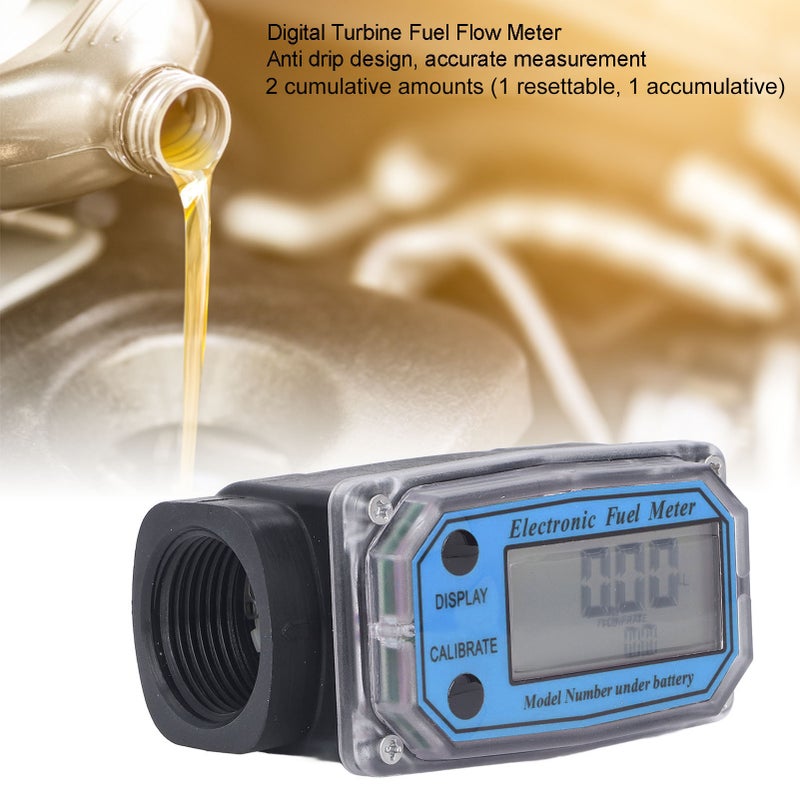 1.3in Electronic Turbine Fuel Flow Meter Digital Display Gear Fuelmeter with Battery 2.3‑3.3V - Image 4