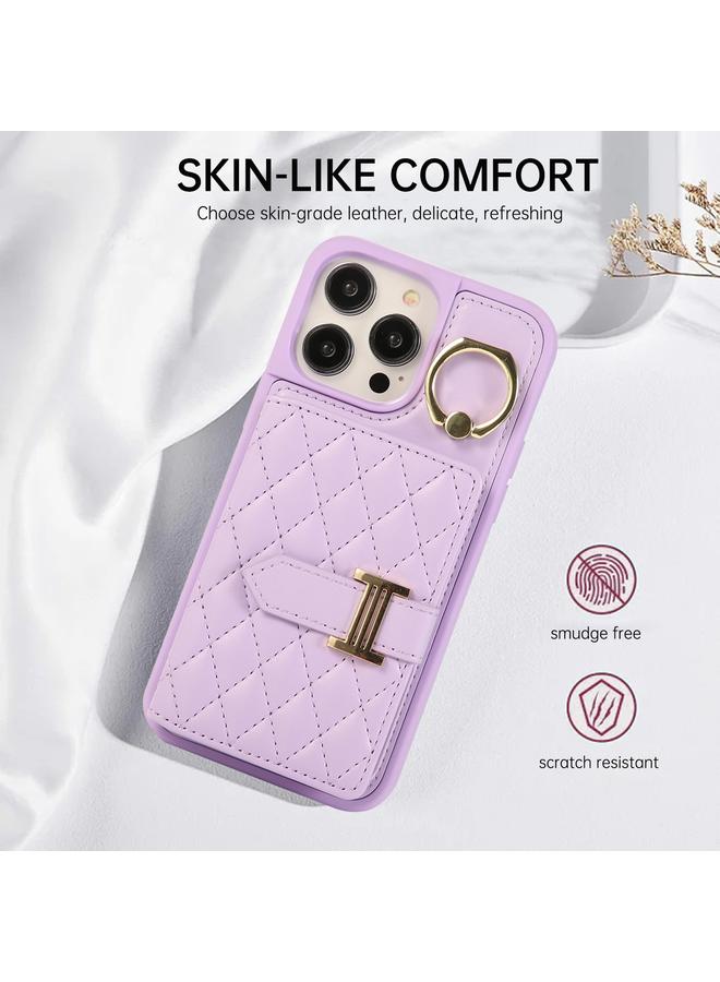 زبون حافظة لهاتف iPhone 13 مع حامل بطاقات أفقي وحلقة وحزام مزدوج - Image 3