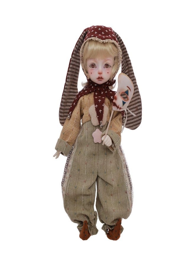 Oueneifs Jokerbjd 1/6 Bjd Doll Halloween Clown Style Party Circus Performer Half Mask Ball Jointed Dolls Resin Toys for 15+ Year Old - Image 1