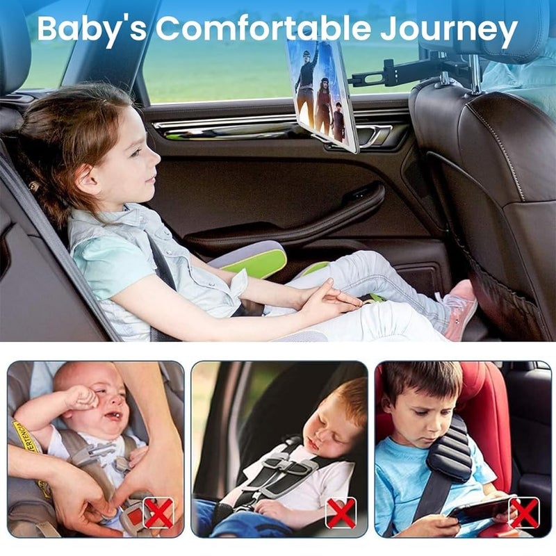 STHIRA ® Tablet Holder for Car Headrest, 360° Rotation Retractable Clip-On Car Tablet Holder Sturdy &Easy Install Mobile Tab Holder for 5-11 Inch Devices, Perfect for Kids & Family Entertainment - Image 4