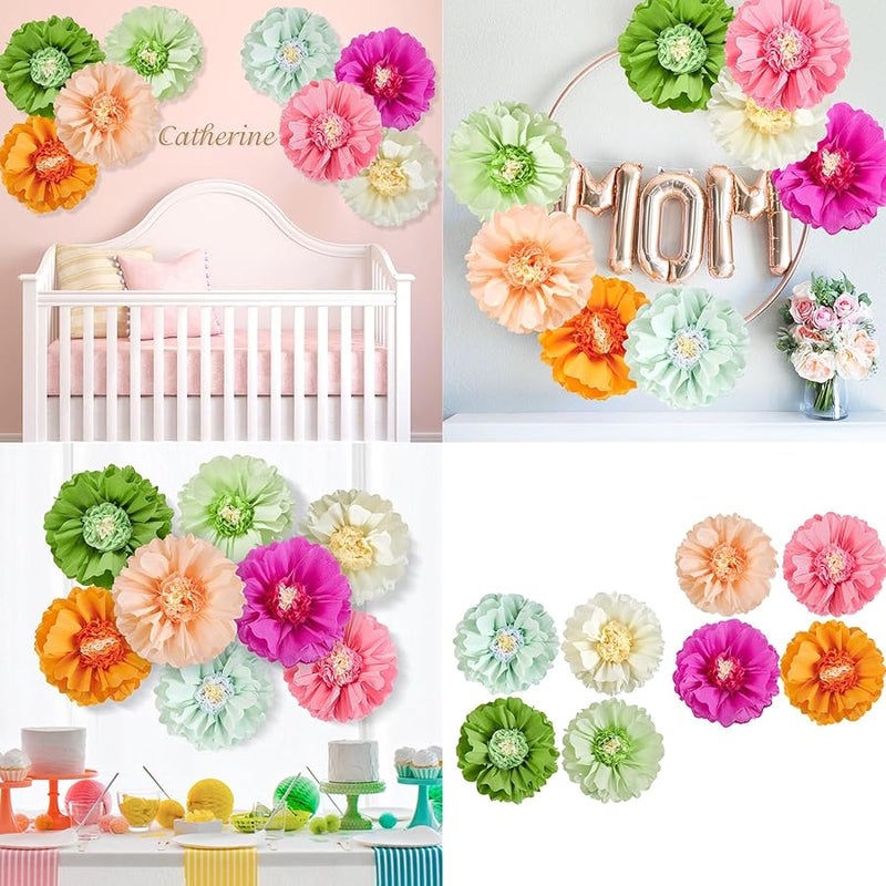 4Pcs Blue Tissue Paper Flower Ball 50cm For Wedding Backdrop Birthday Party Decorations - Image 3