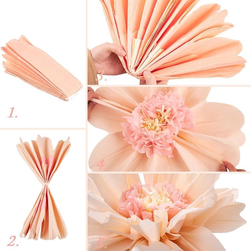 4Pcs Blue Tissue Paper Flower Ball 50cm For Wedding Backdrop Birthday Party Decorations - Image 4