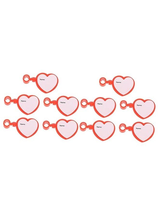 Plastic Name Tag Holder Clip Card ID Identification Tube Replacement Red 10 Pieces - Image 1