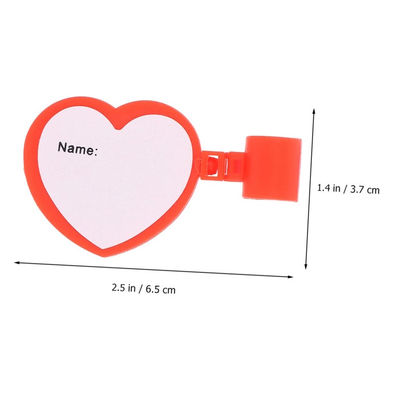 Plastic Name Tag Holder Clip Card ID Identification Tube Replacement Red 10 Pieces - Image 5