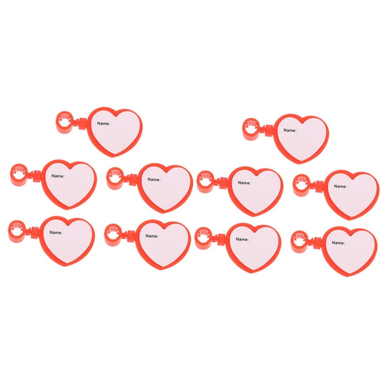 Plastic Name Tag Holder Clip Card ID Identification Tube Replacement Red 10 Pieces - Image 2