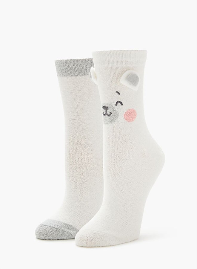 FOREVER 21 Bear Crew Socks Set - 2 pack  - Image 3