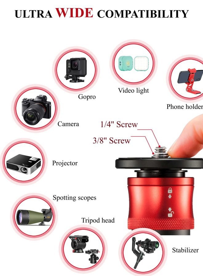 Ifootage حامل ثلاثي CB3 BASE، حامل ثلاثي صغير من الألمنيوم بقاعدة منخفضة مع لوحة إفراج سريعة 3/8" و 1/4"، سعة تحميل 17.6 رطل - Image 5