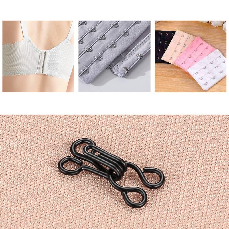 HexinYigjly 100 Pcs Sewing Hooks and Eyes Closure Set, 3 Styles Skirt Hook and Eye Closures Sewing Snaps Kit, Metal Snaps Buttons Fasteners Press Studs Set for Skirt, Bra, Trousers, Dress, Sewing, DIY Crafting - Image 4