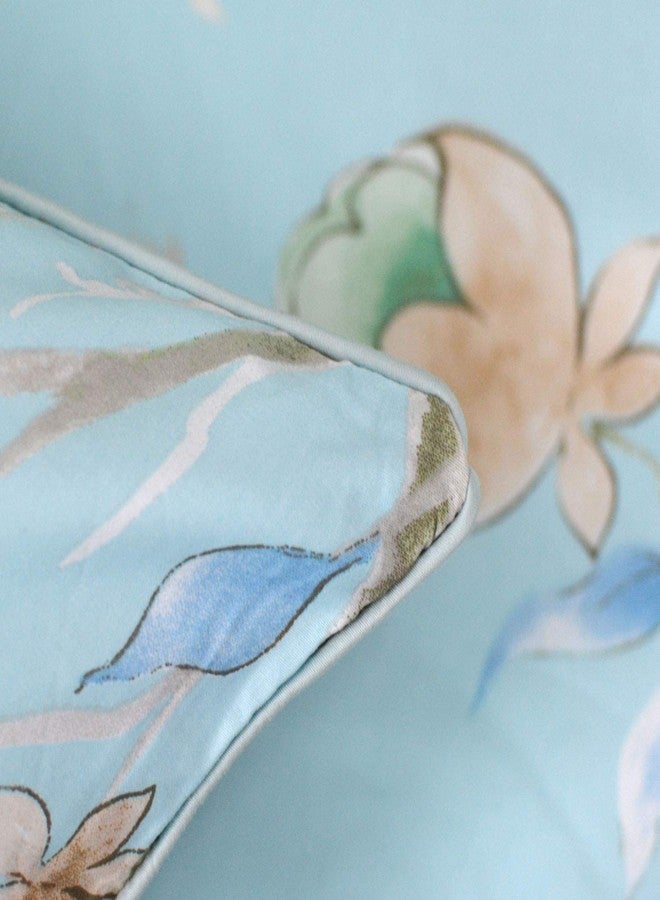 فادفاي أغطية وسائد أنيقة بنقشة الفاوانيا من FADFAY، عدد الخيوط 800، قطن مصري 100% (مقاس قياسي 19 × 29 بوصة، أزرق سماوي) - Image 4