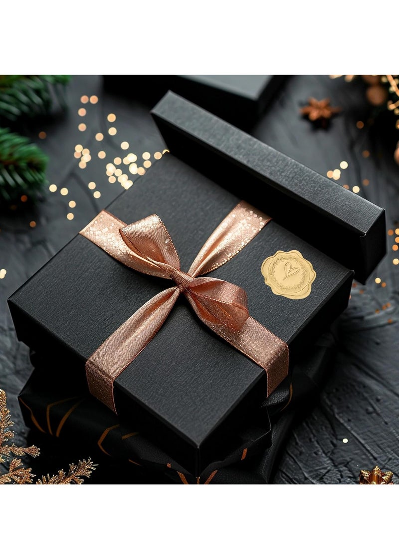 300pcs Gold Embossed Wax Seal Looking Heart Envelope Seals for Wedding Invitations/Greeting Cards/Party Favors, Self-Adhesive - Image 1