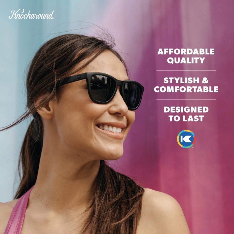 Knockaround Premiums Sport - Polarized Sunglasses For Running & Fitness (Matte Black on Black Frame/Polarized Black Lenses) - Image 5