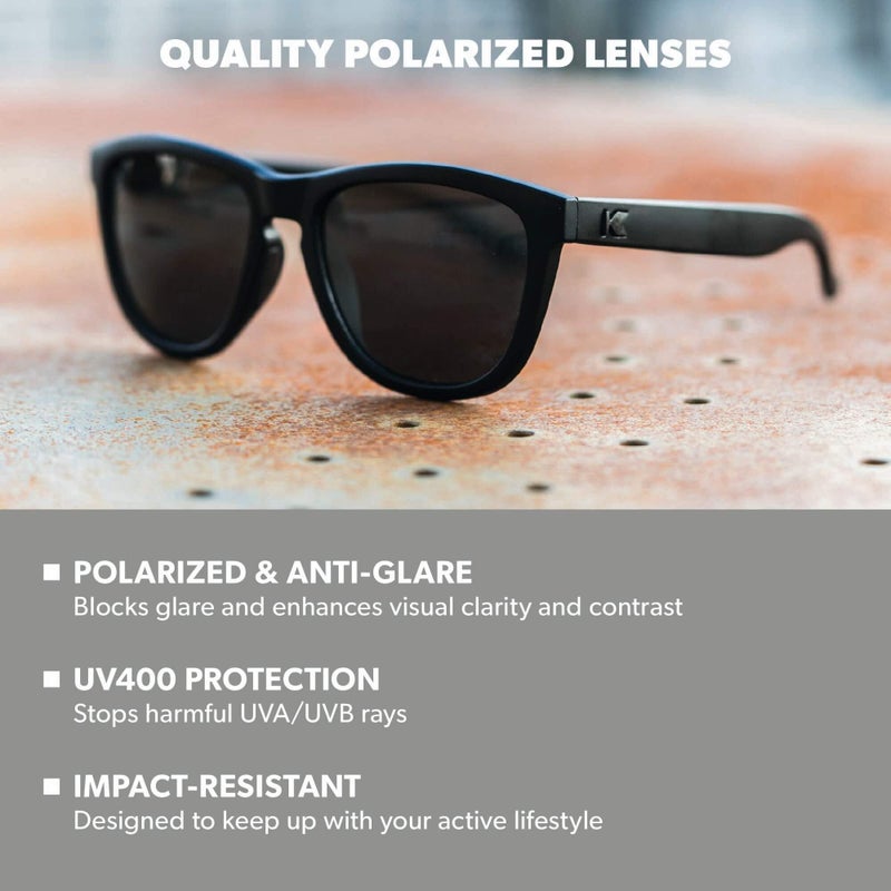 Knockaround Premiums Sport - Polarized Sunglasses For Running & Fitness (Matte Black on Black Frame/Polarized Black Lenses) - Image 2