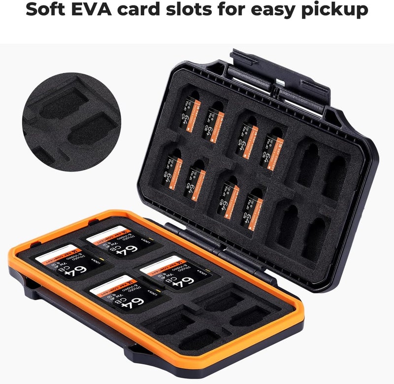 36 Slots SD Card Case Holder for 12 SD & 24 Micro SD (TF) Cards | Water-Resistant Memory Card Case, Anti-Shock Micro SD Card Cases, Portable Card Storage Box Organiser for SD SDHC SDXC MSD TF - Image 4