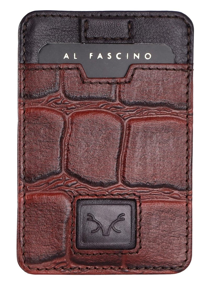 AL FASCINO Leather Credit Card Holder -Slim Minimalist Front Pocket RFID Wallet for Men Leather Wallets for Men  (Brown) - Image 1