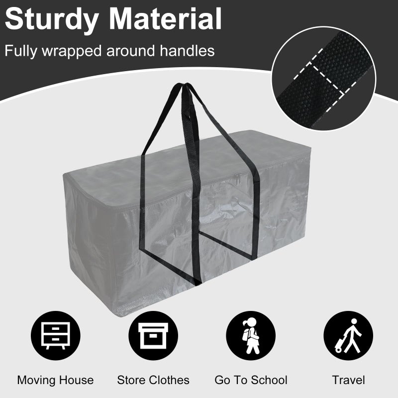 Demao Black Large Moving Bags-6 Pack,Heavy Duty Storage Bag with Handles & Zippers,Foldable Moving Tote Storage Boxs for Clothes,Relocation,College Dorm & Travel Storage-Moving Essentials - Image 4