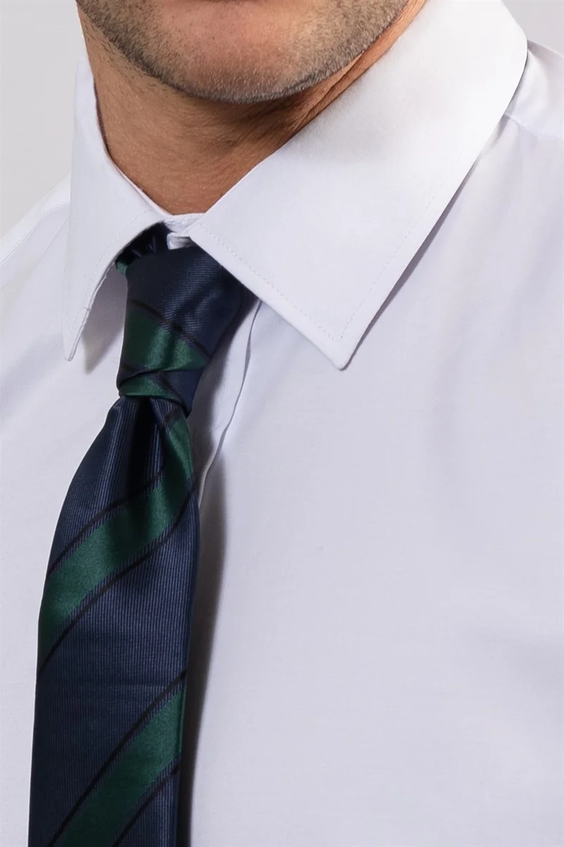 تودورس Modern Slim Fit Self-Patterned Plain White Shirt