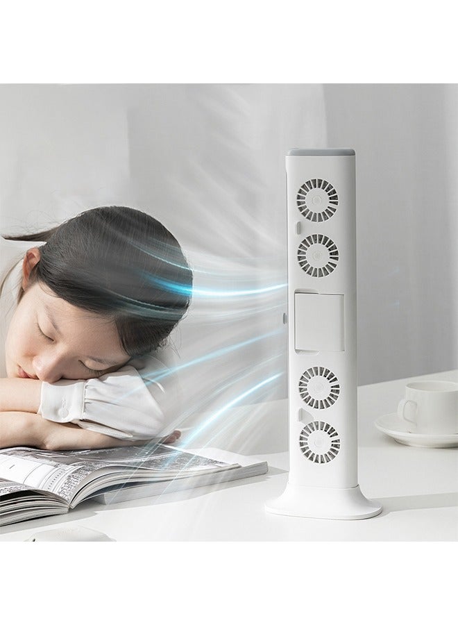 ET-LIFE 3 Speeds Desktop Tower Fans, Screen Hanging Fan Cooling Fan Quiet Cooling, Portable Bladeless Fan for Bedroom Home Office Desktop WT-F60 White  - Image 2
