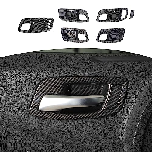 RT-TCZ RTTCZ for Charger Inner Door Handle Cover Trim Bowl for Chrysler 300C 2015Present for Dodge Charger 2011Present Black Carbon Fiber Grain Interior Accessories 5pcs - Image 1