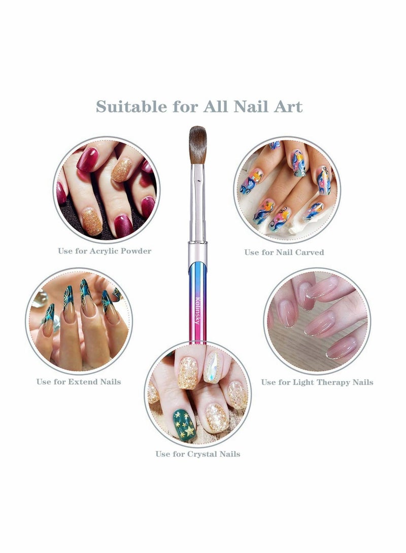 SYOSI Nail Art Brush Carved Painted Nail Polish Brush Professional Acrylic Nail Pen Colorful Pure Handmade Makeup Brush with Cap - Image 5