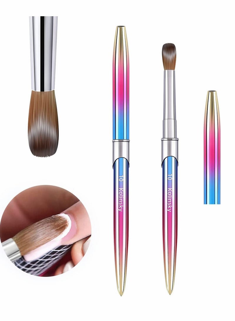SYOSI Nail Art Brush Carved Painted Nail Polish Brush Professional Acrylic Nail Pen Colorful Pure Handmade Makeup Brush with Cap - Image 1