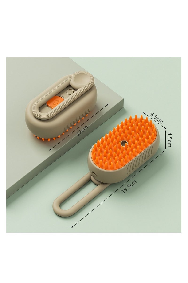 4 in 1 Cat Steam Brush for Shedding, Rechargeable Pet Steam Groomer Brush, Massage, Cleaning, Shedding & Combing Multifunctional Hair Removal Comb For Cats Dogs(Cream Brown) - Image 1