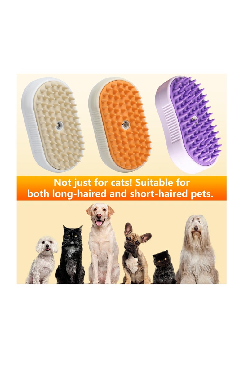 4 in 1 Cat Steam Brush for Shedding, Rechargeable Pet Steam Groomer Brush, Massage, Cleaning, Shedding & Combing Multifunctional Hair Removal Comb For Cats Dogs(Cream Brown) - Image 5