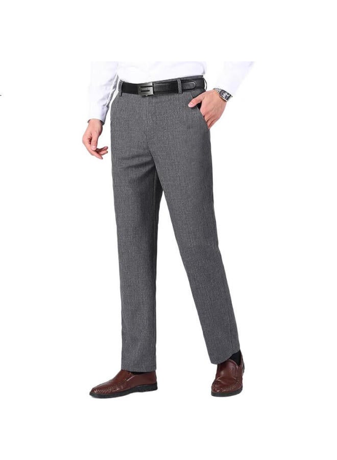 Pierre Cardin Men'S Summer Loose Ice Silk Breathable Business Formal Wear Middle-Aged And Youth Wide-Leg Casual Pants Men'S Grey 34 - Image 1