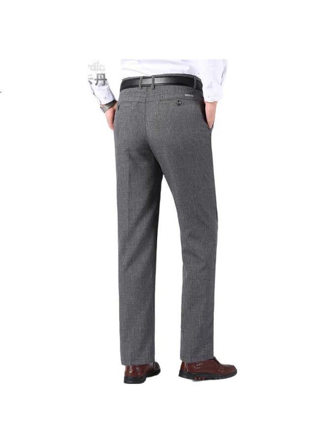 Pierre Cardin Men'S Summer Loose Ice Silk Breathable Business Formal Wear Middle-Aged And Youth Wide-Leg Casual Pants Men'S Grey 34 - Image 2
