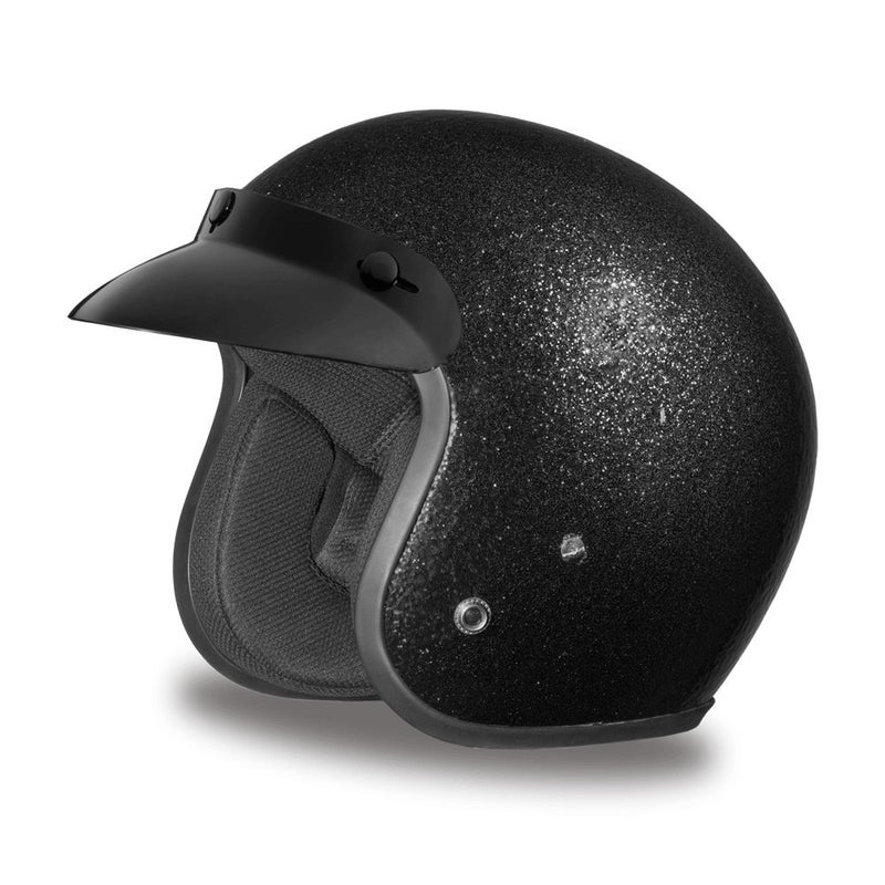 Daytona Helmets Daytona Cruiser Helmet Black Metal Flake Lightweight 34 Shell Motorcycle Helmet with Removable Gloss Black Bubble Visor Added Bluetooth Compatible 2XL 245 Pounds - Image 2