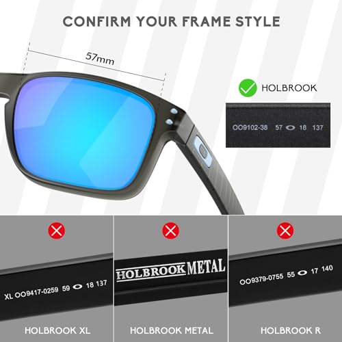 Betterun 4 Pairs Polarized Replacement Lenses for Oakley Holbrook OO9102 Sunglass, Anti-Scratch and Impact Resistant - Image 2