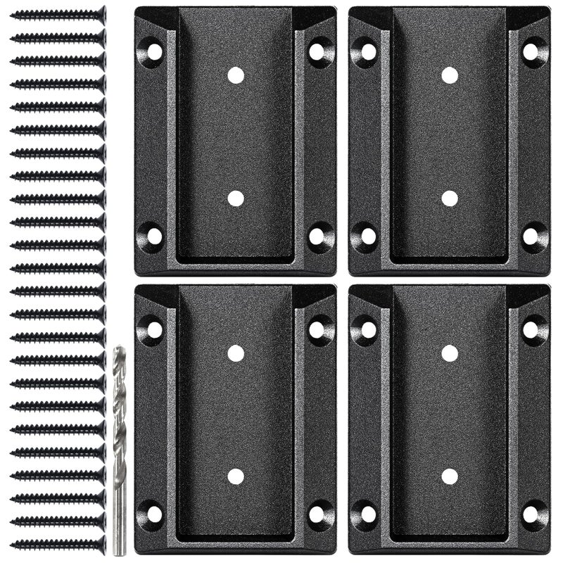 موصلات دعامات درابزين سطح السفينة المصنوعة من سبائك الألومنيوم Wowace ADC-12، لتوصيل أعمدة درابزين سطح السفينة الخشبية بدعامات درابزين سطح السفينة بأبعاد 2 بوصة × 4 (المقاس الفعلي: 1.5 بوصة × 3.5 بوصة) (4 قطع، أسود) - Image 1