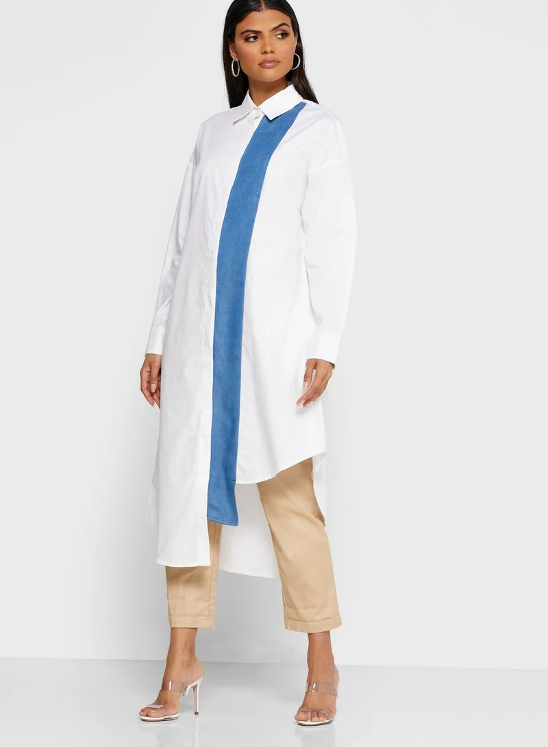 ANOTAH Colorblock Longline Shirt