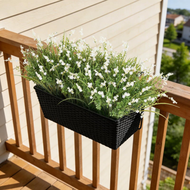 Hrobek Outdoor Faux Plants UV Resistant - 12 Bouquets Realistic Artificial Monkey Grass Greenery for Patio Garden Front Porch Decor Weatherproof Fake Plants for Outside - Image 4