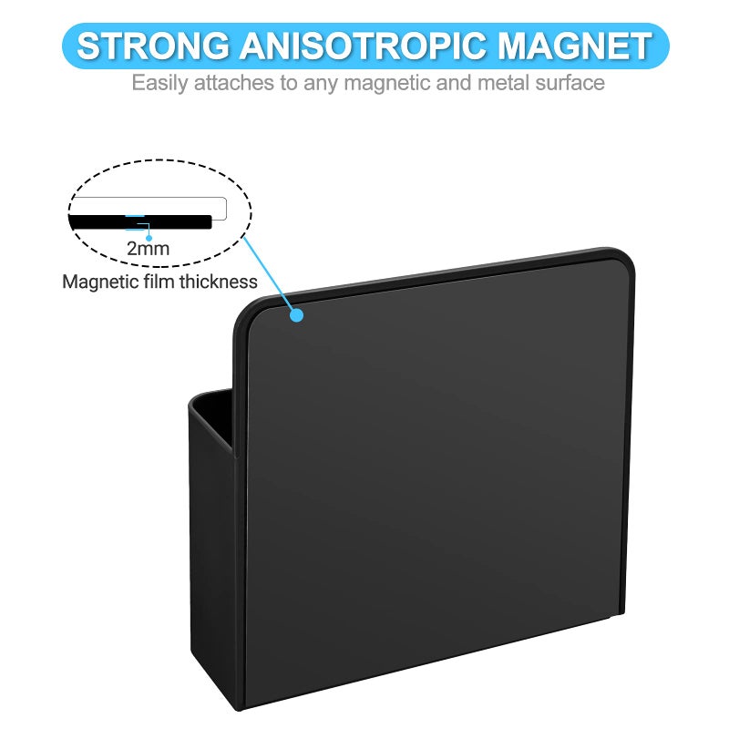 luvtree 2-Pack Black Strong Magnetic Marker Holder/Dry Erase Pen Holder - Storage for Dry Erase Marker, Eraser, Bottle Opener, Remote Controls, Notes - Ideal for Magnetic Board, Fridge Door, and Locker - Image 3