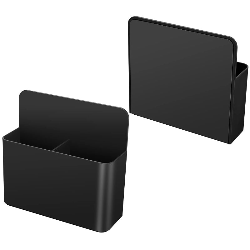 luvtree 2-Pack Black Strong Magnetic Marker Holder/Dry Erase Pen Holder - Storage for Dry Erase Marker, Eraser, Bottle Opener, Remote Controls, Notes - Ideal for Magnetic Board, Fridge Door, and Locker - Image 2