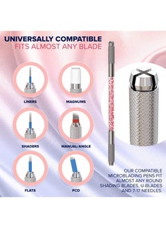 Stylia Microblading Supplies 20Piece Double Sided Manual Pen Kit For Permanent Makeup Supplies Durable Aluminum Pen With Lockpin Tech & Ergonomic Grip Shape Eye Brows  - Image 3