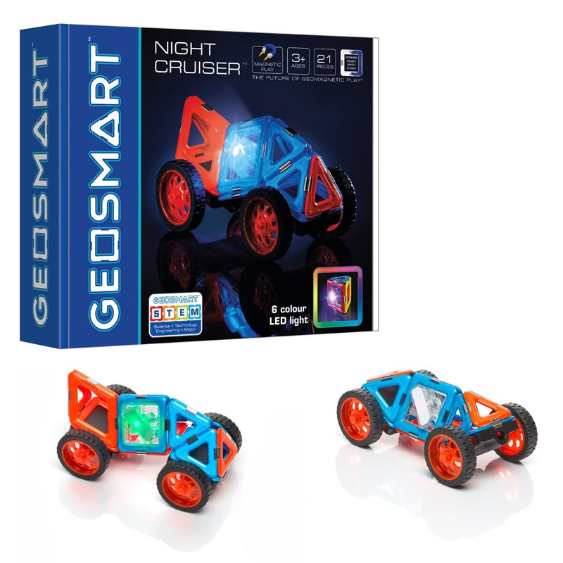 GeoSmart Night Cruiser STEM Vehicle Magnetic Building Set - Image 1