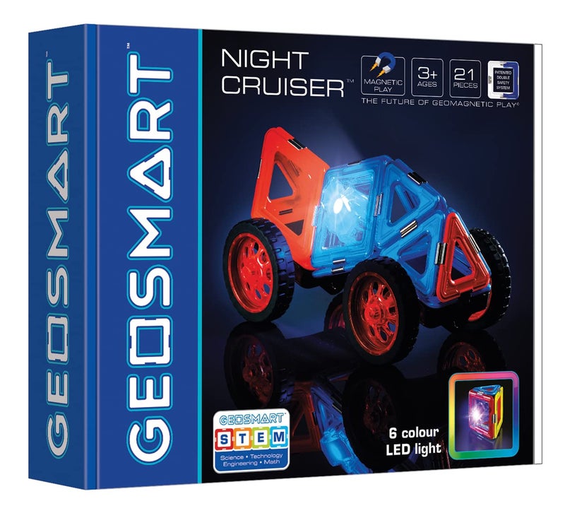 GeoSmart Night Cruiser STEM Vehicle Magnetic Building Set - Image 3