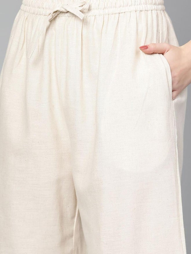 آي شين طقم كورتا نسائي بتصميم يوك أخضر مع بنطلون بالازو بطبعة بلوك - Image 3