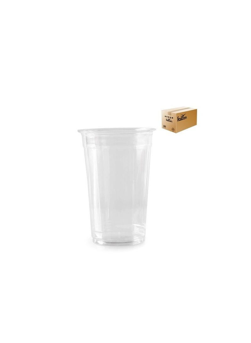 Falconpack Disposable Plastic Clear PET Cup Cold Drinks Perfect Use for Party Smoothies With Lid 12oz 400CC 500pc