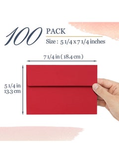 MATICAN Invitation Envelopes 100Pack 5X7 Envelopes A7 Envelopes For Invitations Red 5 1/4 X 7 1/4 Inches  - Image 4