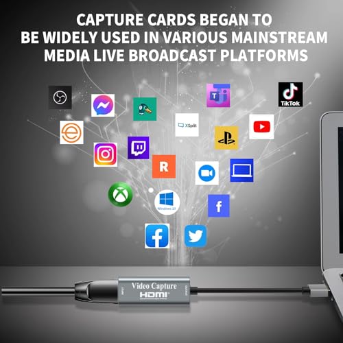 Papeaso Video Capture Cards, 4K HDMI to USB 3.0 Video Capture Device, 1080P HD 60fps Broadcast Live and Record Video Audio Grabber for Gaming, Streaming, Teaching, Video Conference (Silver) - Image 3
